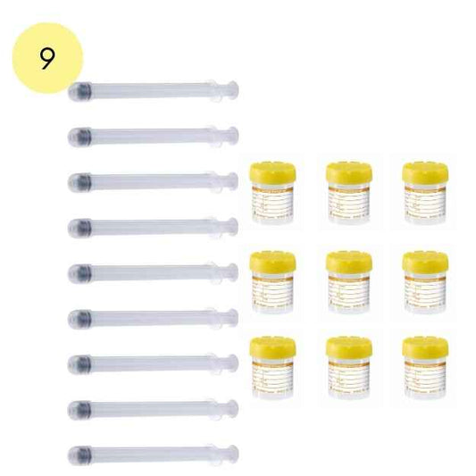 9 Insemination Syringe and 9 Specimen Cups